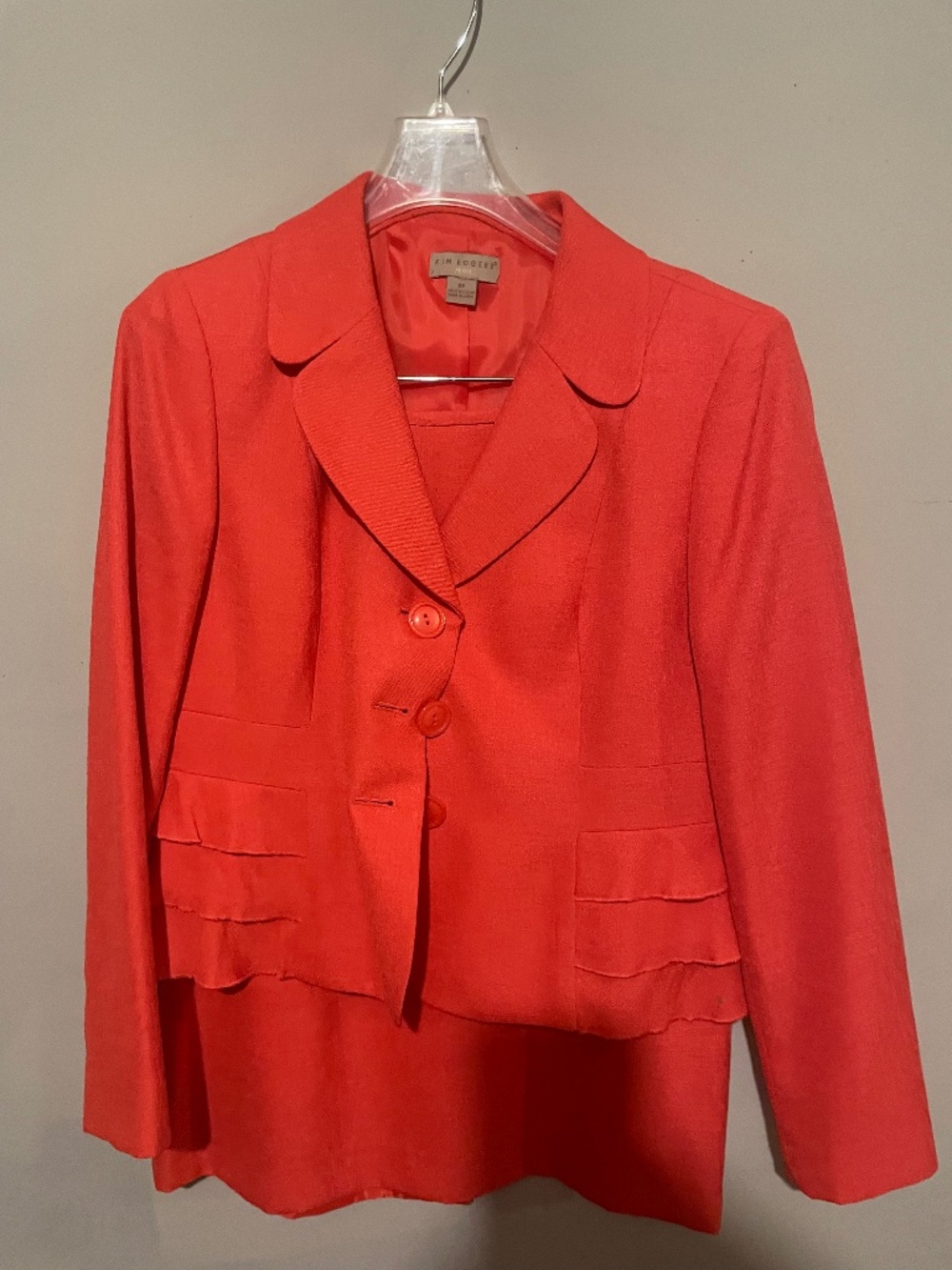 Kim, Rogers petite size 8P red skirt suit